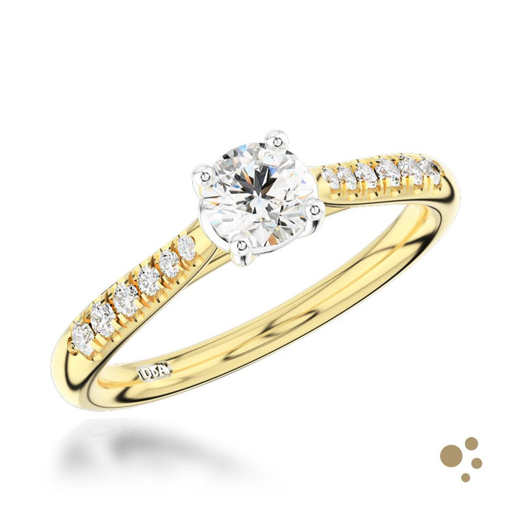 Skye Classic Round Solitaire 0.30ct Diamond Yellow Gold/Platinum Ring