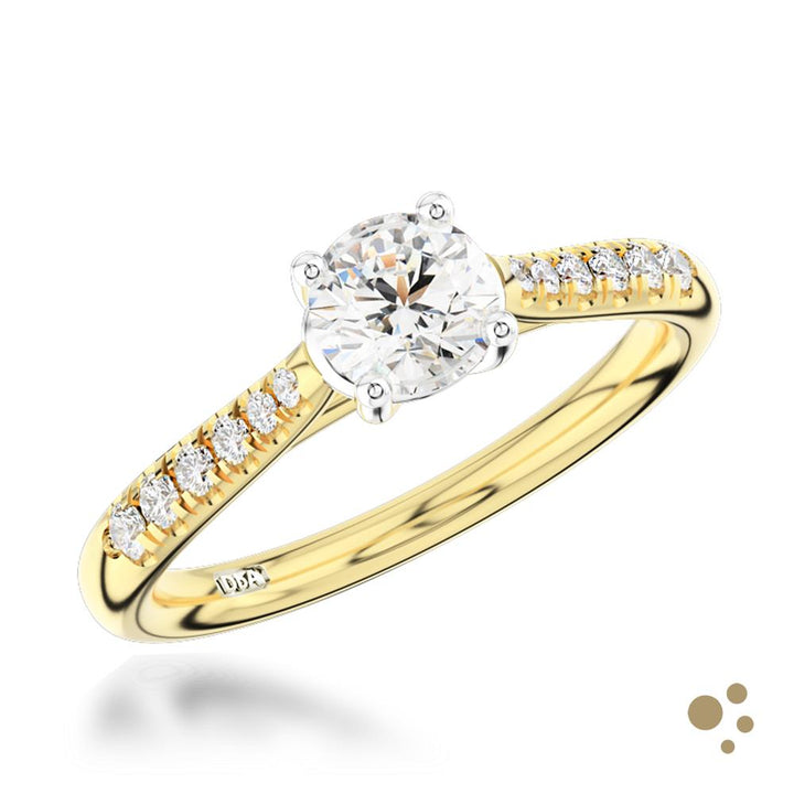 Skye Classic Round Solitaire 0.50ct Diamond Yellow Gold/Platinum Ring