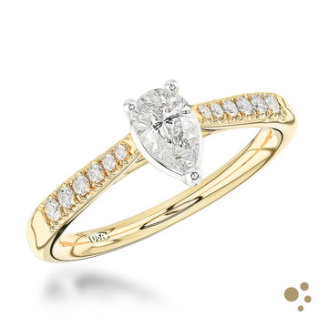 Skye Classic Pear Solitaire 0.33ct Diamond Yellow Gold/Platinum Ring