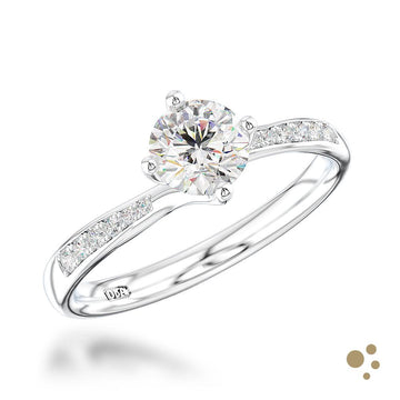 Memoire Canna Solitaire 0.40ct Diamond Platinum Ring