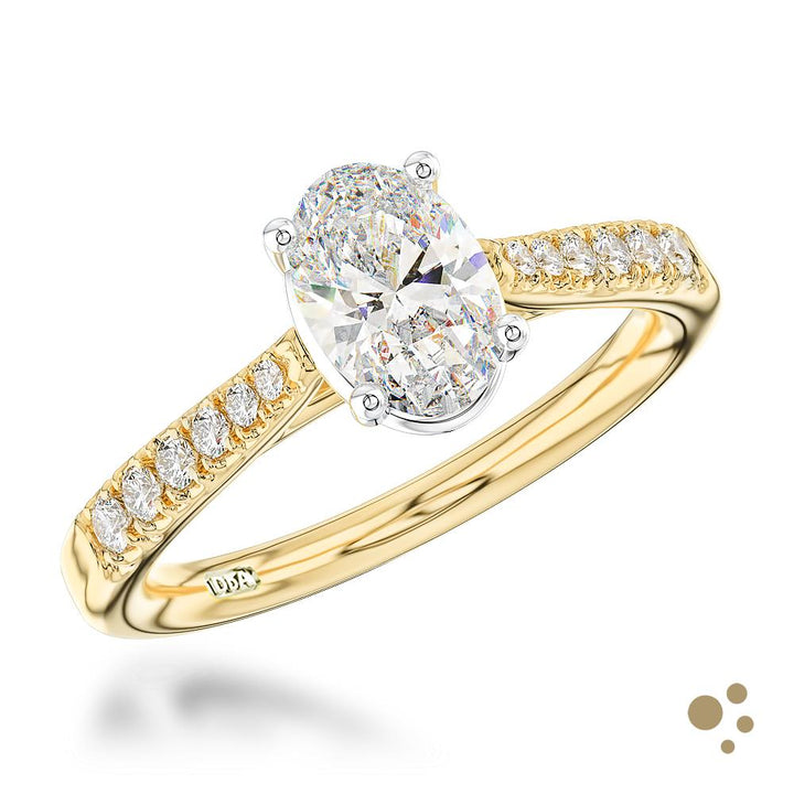 Skye Classic Oval Solitaire 0.70ct Diamond Yellow Gold/Platinum Ring