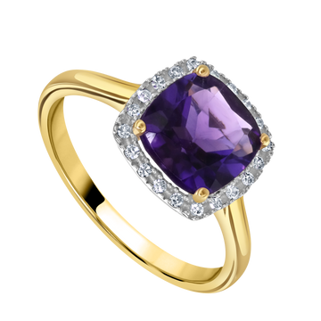 Amethyst and Diamond Ring