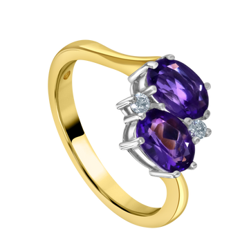 Amethyst and Diamond Ring