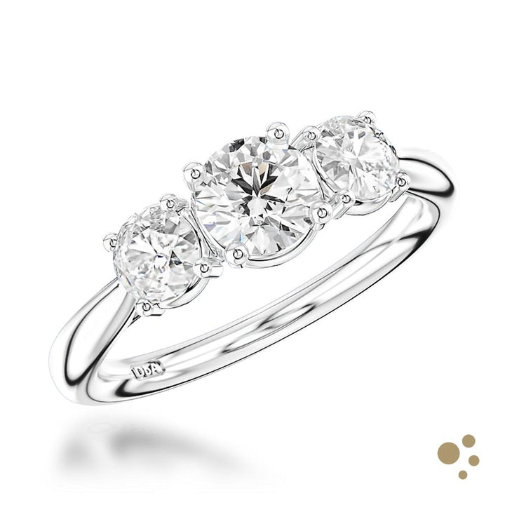 Trilogy Classic Three Stone 0.50ct Diamond Platinum Ring