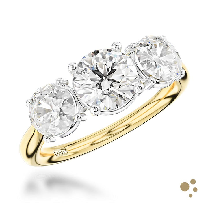 Trilogy Classic Three Stone 0.63ct Diamond Yellow Gold/Platinum Ring