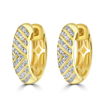 Gold Diamond Hoops