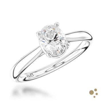 Classic Oval Solitaire 1.00ct Diamond Platinum Ring