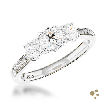 Memoire Three Stone 0.32ct Diamond Platinum Ring