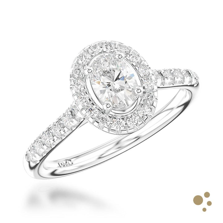 Skye Oval Halo 0.32ct Diamond Platinum Ring