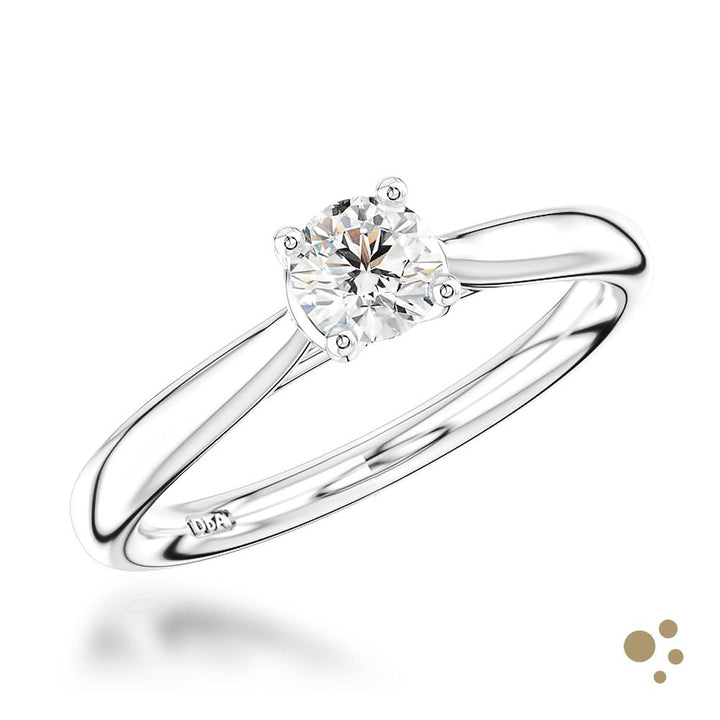 Open Tulip Solitaire 0.30ct Diamond Platinum Ring