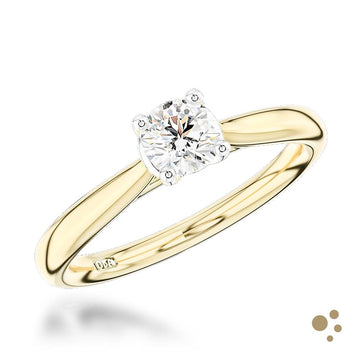 Open Tulip Solitaire 0.40ct Diamond Yellow Gold/Platinum Ring