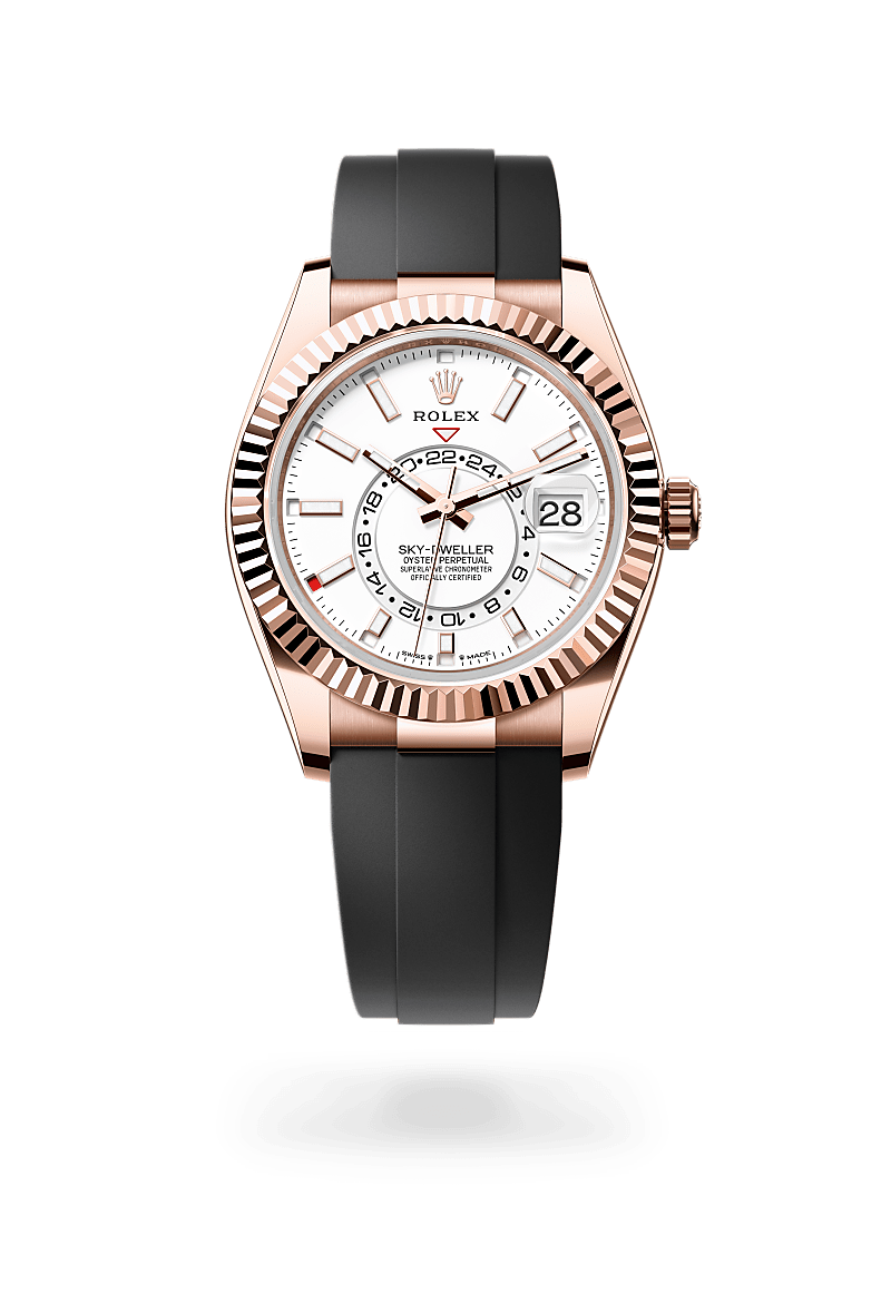 Rolex Sky-Dweller 42 mm watch in 18 ct Everose gold, M226627-0001 - Deacon & Son