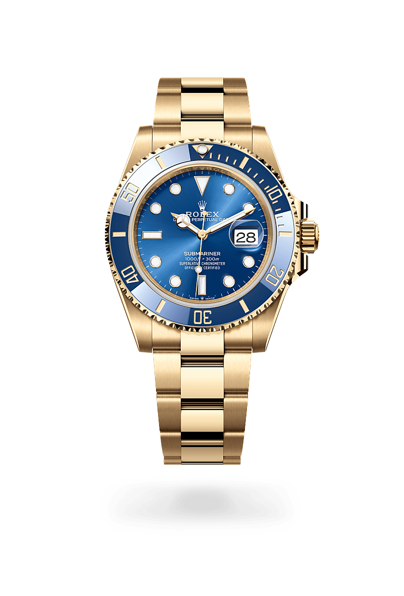 Rolex Submariner Date 41 mm watch in 18 ct yellow gold, M126618LB-0002 - Deacon & Son