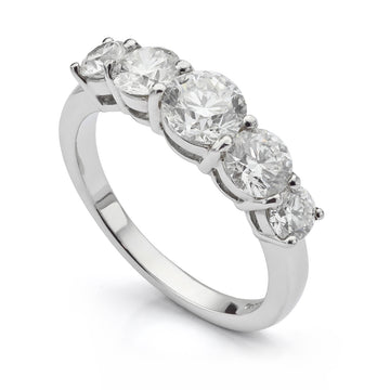 Platinum Graduated Diamond Half Eternity Ring