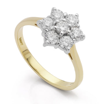 Diamond Floral Cluster Ring