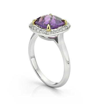 Amethyst and Diamond Ring