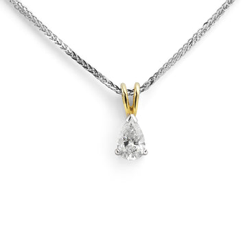 Solitaire Pear Cut Diamond Pendant