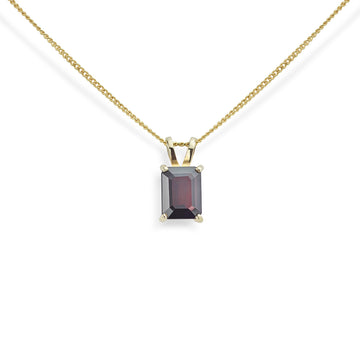 Garnet Emerald Cut Pendant