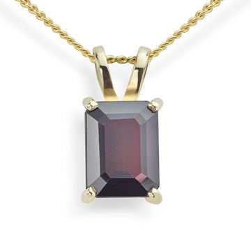 Garnet Emerald Cut Pendant