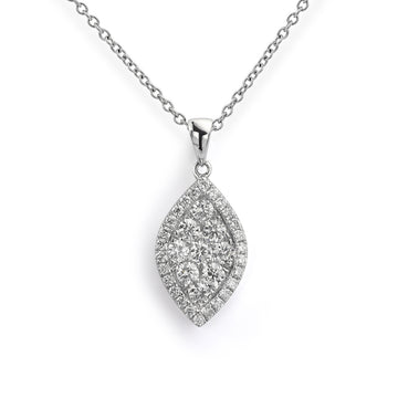 Marquise Shaped Diamond Cluster Pendant