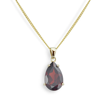 Garnet Pear Cut Pendant