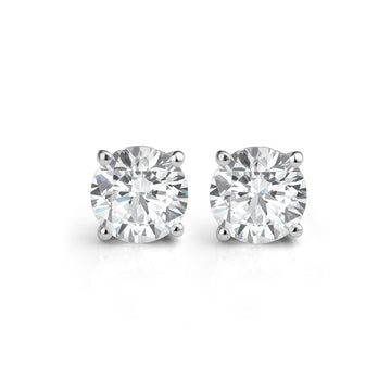 Solitaire Diamond Stud Earrings