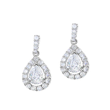 Diamond Drop Cluster Earrings