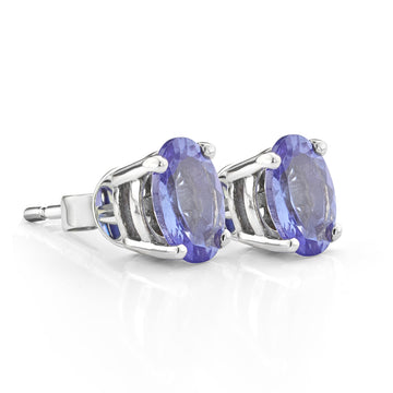 Tanzanite Oval Stud Earrings