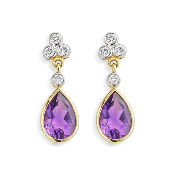 Amethyst and Diamond Earrings