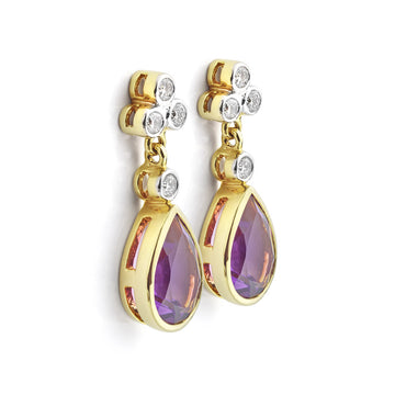 Amethyst and Diamond Earrings