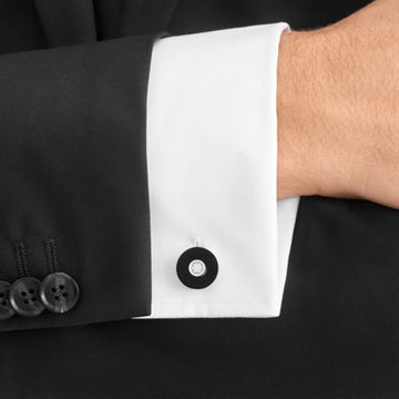 Montblanc Pix Black Resin & Steel Cufflinks