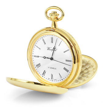 Gold plated full hunter pocket watch