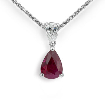 Ruby and Diamond Drop Pendant