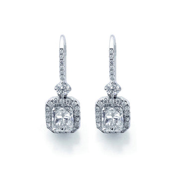 Diamond Cluster Drop Earrings