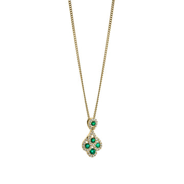 Emerald and Diamond Art Deco Style Pendant